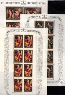 / 3 S/S LIECHTENSTEIN MNH ART PAINTING NUDE WOMEN