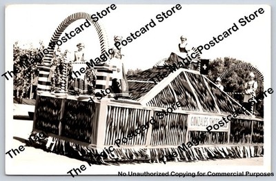 Gonzales Texas Swiss Club Parade Float RPPC Vintage Real Photo Postcard 1930s