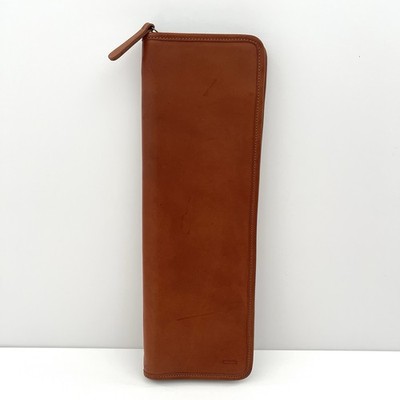Coach Vintage British Tan Brown Leather Travel Tie 16  Rectangle Zip Around Case