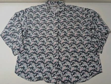 Gitano Shirt Women's L Multi Color Flower Pattern Button Up Long Sleeve 