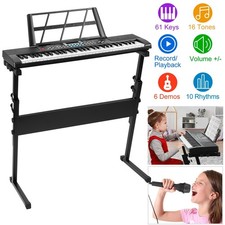 61 Key Kids Piano Keyboard with Adjustable Stand Microphone Educational Toy