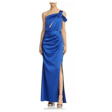 Laundry by Shelli Segal One-shoulder Satin Gown In Brilliant Blue 4