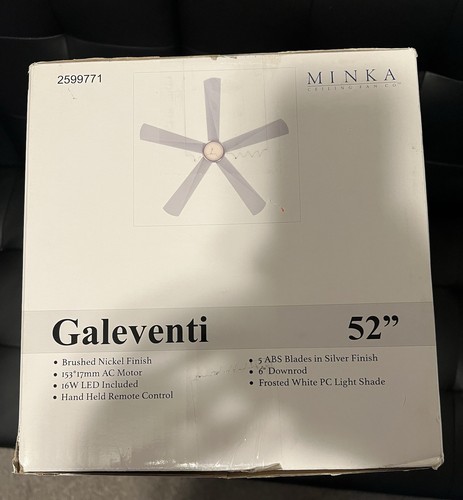 Minka Galeventi 52" Ceiling Fan 2599771 LED - NEW!!! - FREE SHIPPING!!! - Picture 3 of 4