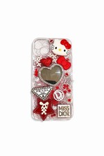 Red Hello Kitty Luxury Junk Phone Case With Mirror Iphone 14 Plus