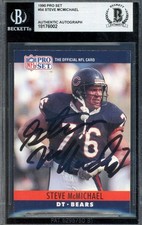 Steve McMichael Beckett BAS Signed 1990 Pro Set Autograph