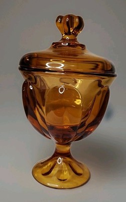 Vintage Viking Glass Amber Colored candy dish from the Epic collection