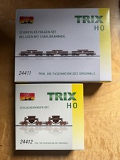 Trix H0 24411 und 24412 Güterwagen Sets Vom Erz Zum Stahl Neu in OVP