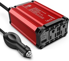 300Watt Pure Sine Wave Power Inverter Car Adapter DC 12V to AC 110V with 4.2A Du