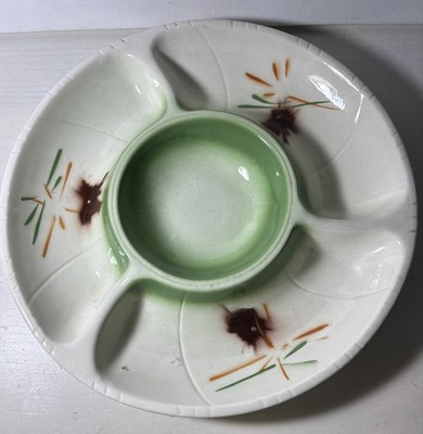 VINTAGE 1961 LANE &CO Van Nuys California Pottery Appetizer  Tray  MCM
