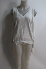 Womens Michael Kors White V Neck Cold Shoulder Sweater M