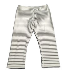 Pantalones de ejercicio recortados Scorpio Sol (M) negro/blanco a rayas bolsillo para llaves