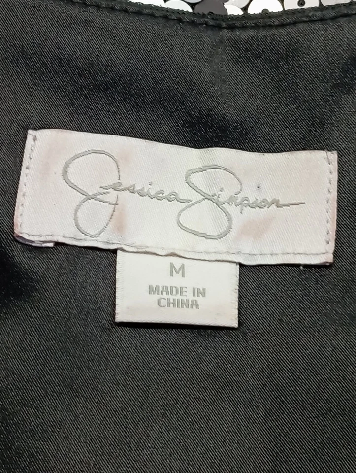 JESSICA SIMPSON Robe à paillettes Dames Robe T EU 38 argenté-noir pailleté - Photo 4/4