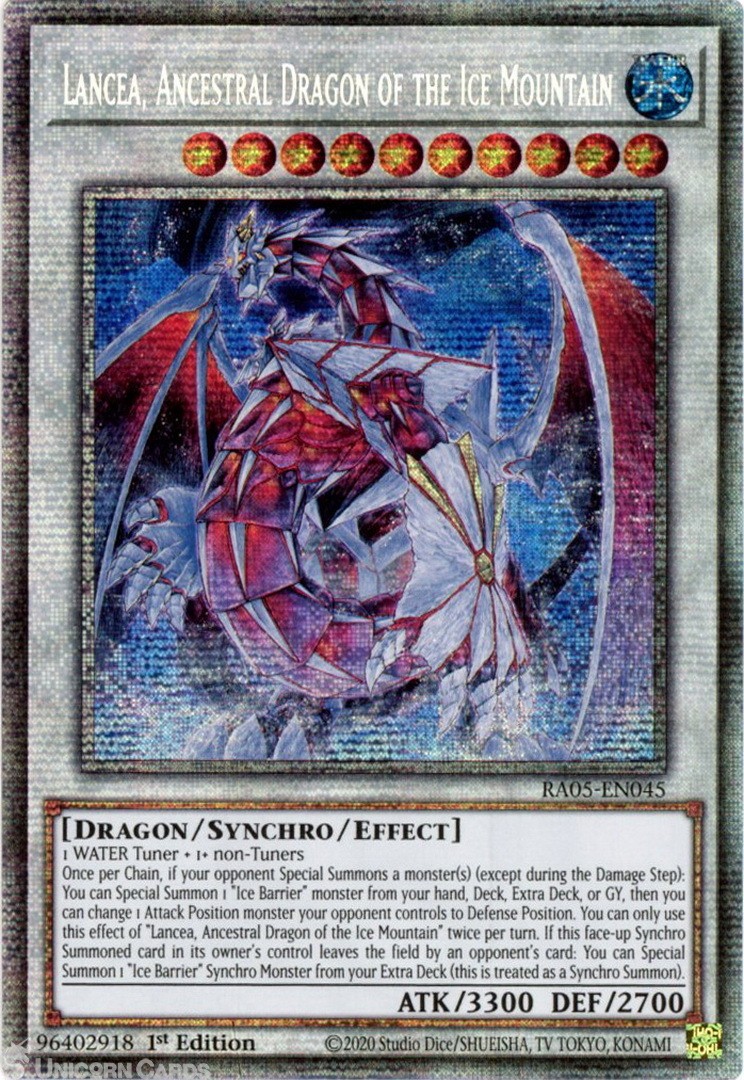 RA05-EN045 Lancea, Ancestral Dragon of the Ice Mountain : Starlight Rare 1st Edi