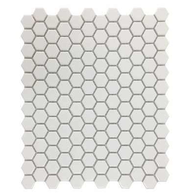 Porcelain Mosaic Hexagon Glossy White Floor and Wall Tile 19.3 SQ FT