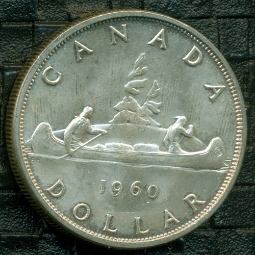 1960 Queen Elizabeth II Silver Dollar, Business Strike, Lustre, BU/UNC   R26