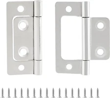 12 Pcs Non-Mortise Door Hinges, 2 inch x 0.9 inch Bifold Butt Cabinet Hinges Vin