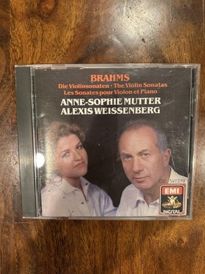 Et Anne-Sophie Mutter Alexis Weissenberg CD EMI Brahms Violin Sonatas Black