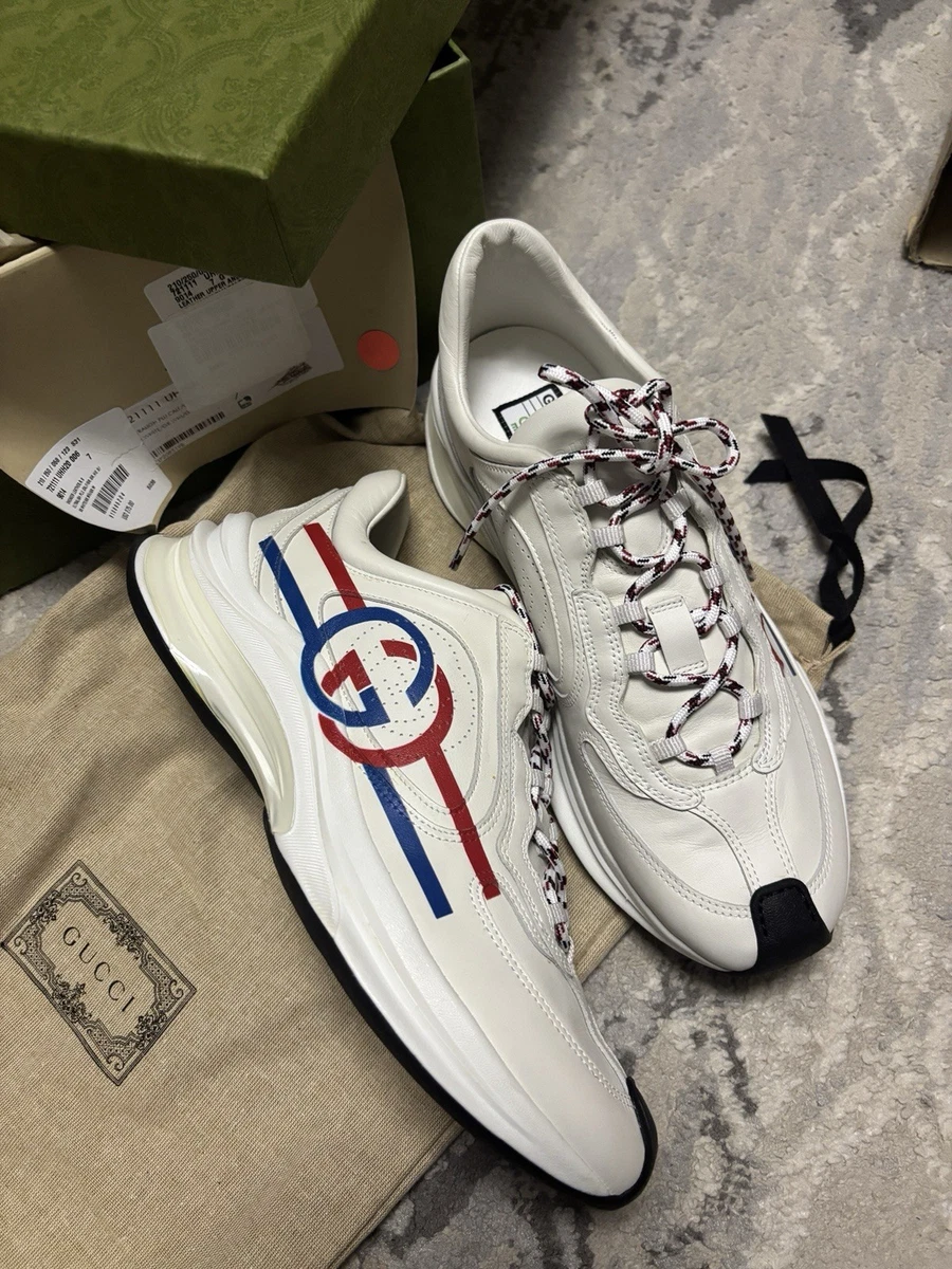 Gucci Run Sneaker White Blue for sale | eBay