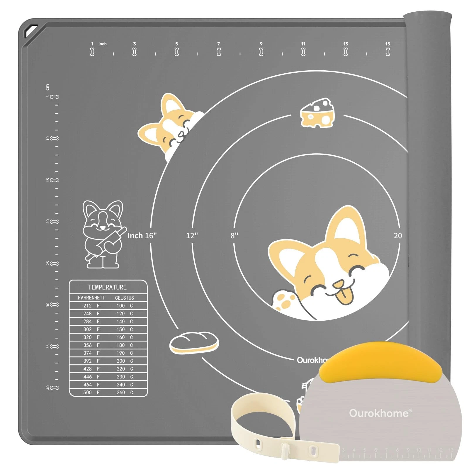 Silicone Baking Mat Sheet and Pastry Dough Cutter, 0.5 Inch Thick 28" X 20" B...
Opens in a new wind
