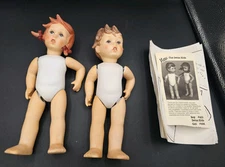 The Swiss Kids Girl Boy Porcelain Figure TDI Company Dolls With Patterns 