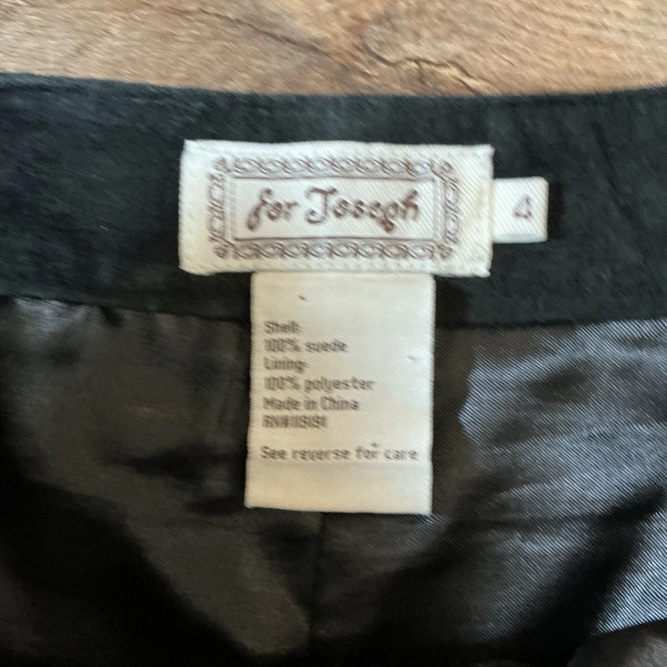 Falda acampanada de gamuza negra para mujer Joseph talla 4 de cuero genuino mediados #27911 Foto 4 de 4