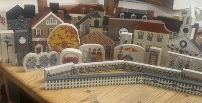 The Cat's Meow Village Wood Collectibles Mixed Lot Of 32~Some Signed