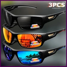 1/3 Sports Polarized Sunglasses Camouflage Wraparound Frame Multicolor Lenses