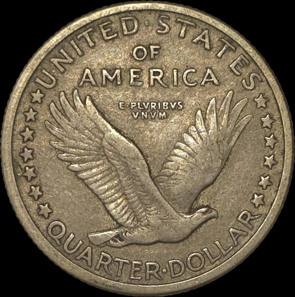 Cuarto de cuarto Standing Liberty 1917-S tipo 1 XF/AU Foto 2 de 4