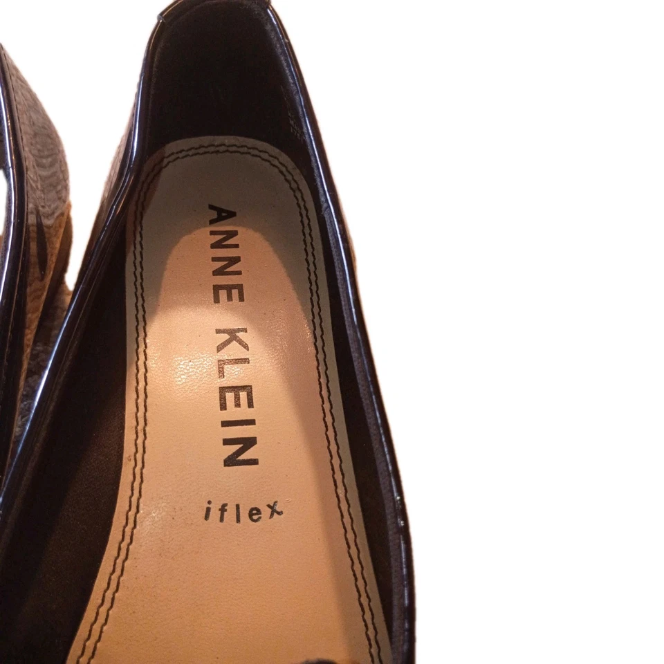 Anne Klein iflex Black Slip On Patent Leather Loafers size 8.5M  - Image 2 of 4