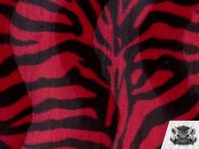 Velboa Faux Fur Short Pile Fabric Animal Print RED BLACK ZEBRA/ 60" W / Sold BTY