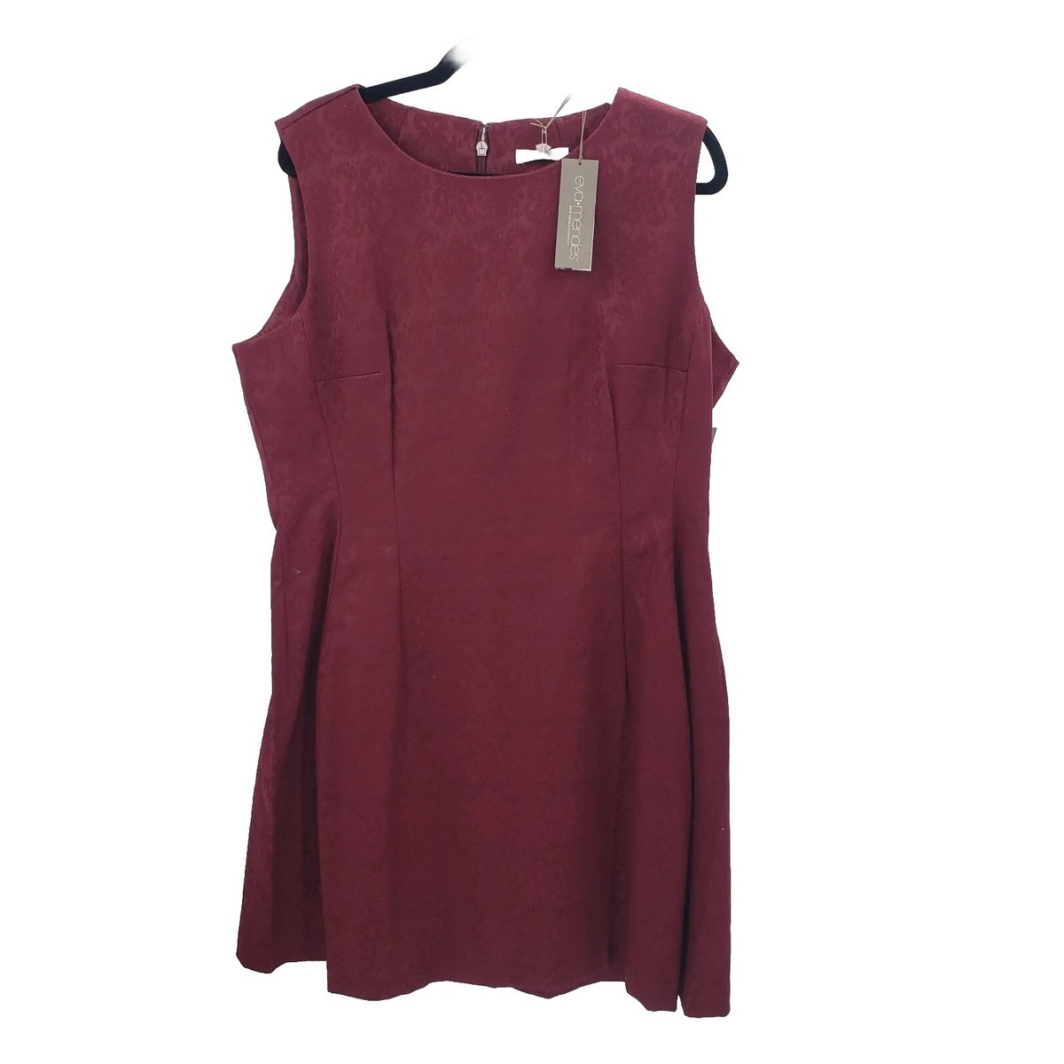 eva mendes burgundy dress 20 Damask Fit Flare Sleeveless Pleated Zip Up Cotton Main Finish:Albero Puro InSeason Bride Dresses Dresses That