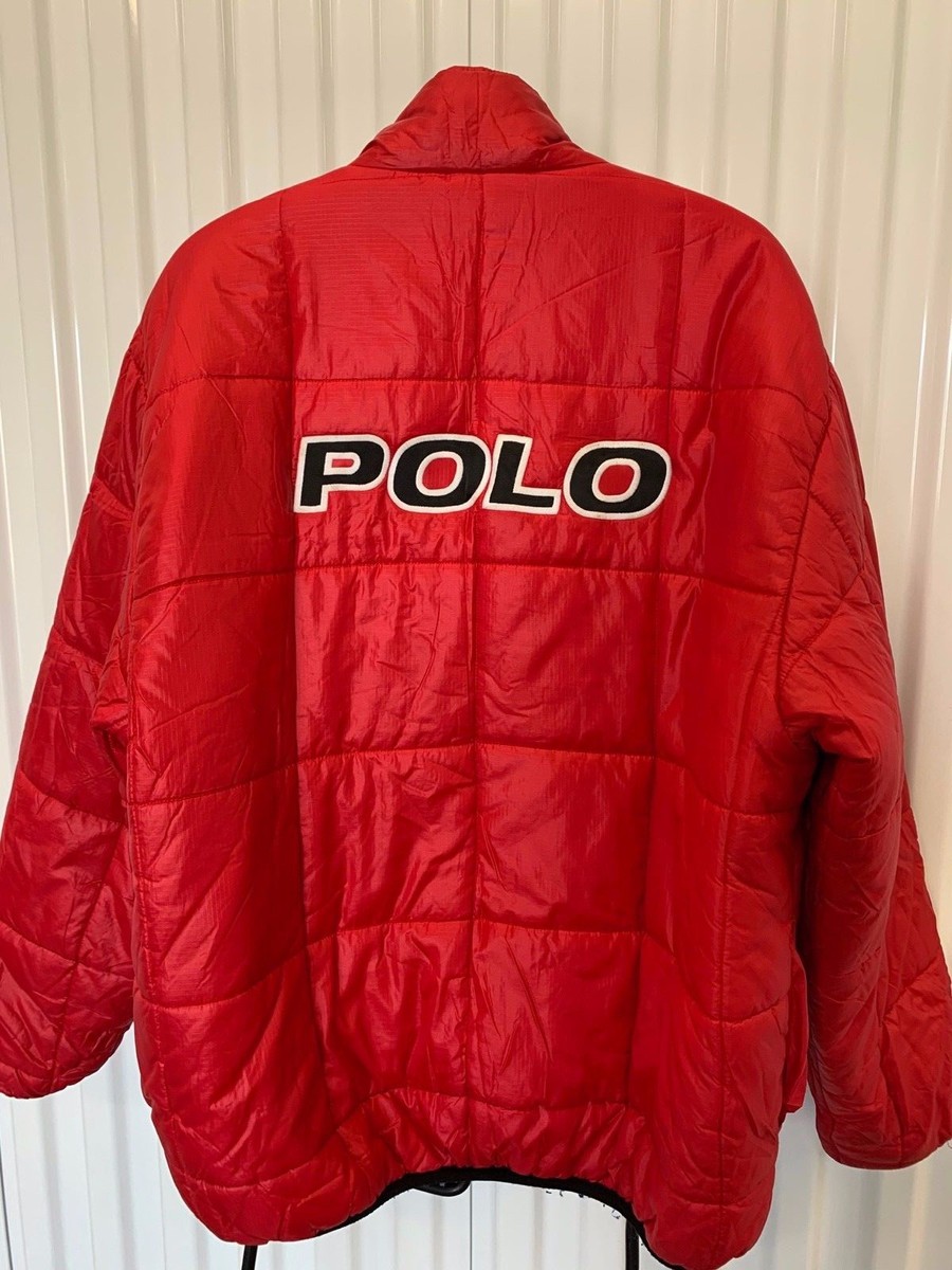 VINTAGE 90's RALPH LAUREN POLO SPORT REVERSIBLE RED BLACK