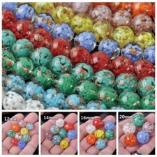 5pcs 12 20mm Round Lampwork Glass Charms Loose Beads Jewelry Findings Making DIY