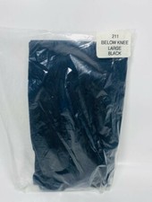 Ladies Below Knee Soft Top Compression Stockings Closed Toe LARGE, BLACK- 211