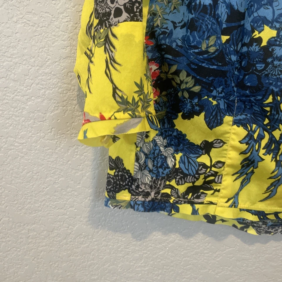 JULIENNE W WESTON WEAR Anthropologie Yellow Blouse Floral Long Sleeve Xsmall XS - Image 2 of 4
