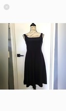 Eileen Fisher Little Black Dress Stretchy A line Knee Lenght Size XS