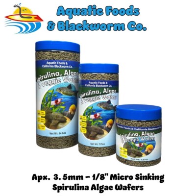 3.5mm Spirulina, Algae & Veggie Sinking Wafers.  FREE Pellets & Wafers Included
