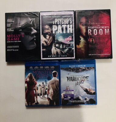 Horror Blu-Ray & DVD Lot Of 5; All New Sealed Hardcore Henry, Monster Party..