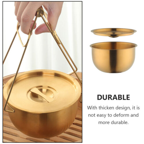 Gold Noodle Bowl Metal Small Stew Bowl Stainless Steel Soup Bowl - Picture 11 of 12