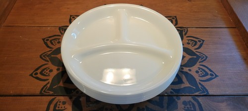 6 Corelle Corning Winter Frost White Divided Lunch Plates Set Lot Vintage - Picture 2 of 11