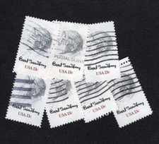 100+ #1731 Carl Sandburg Commemorative Stamps, 13 cent, Used, Off Paper