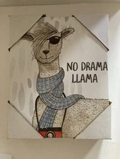 No Drama Llama Canvas Print 8” X 10” New With Protective Corners!