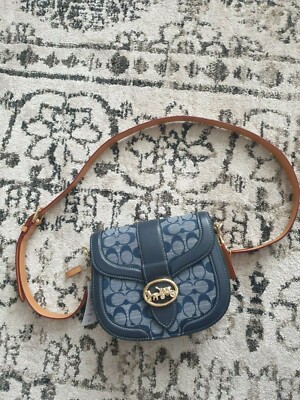 Coach denim georgie saddle bag