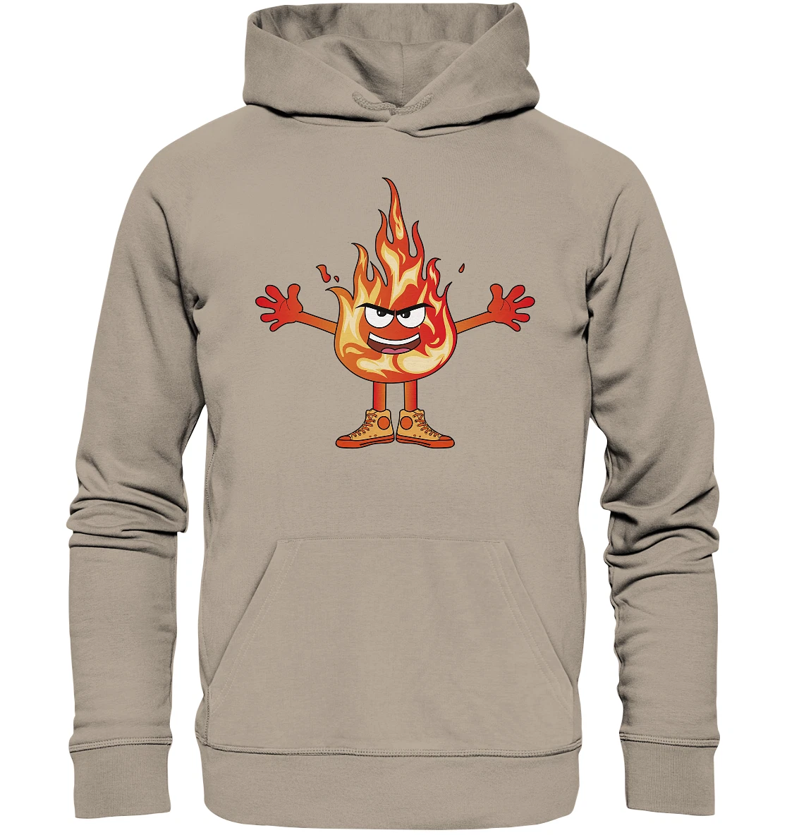 SACAI Burningman Fire Flamme Babylon Reggae Jah Felpa con cappuccio 100% cotone biologico