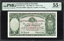 Australia 1 ONE Pound P26d R32 1952 Coombs Wilson PMG55 aUNC EPQ Banknote Note