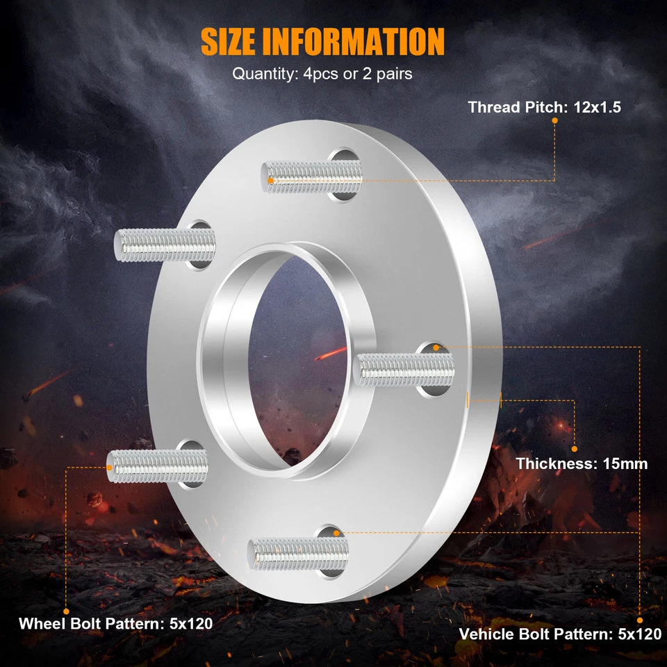 Asiento cono espaciadores de rueda MIROZO 4X (15 mm y 20 mm) 5x120 5 tacos para BMW 328I M3 M5 Foto 2 de 4