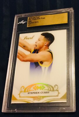 Stephen Curry 2018 Leaf Pearl Gold Set (#1/1) 1 of 1 Warriors Basketball Game SP