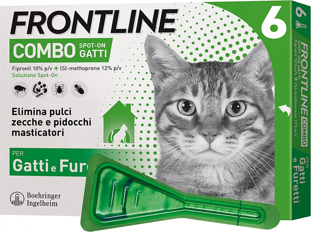 Frontline Combo Per Gatti E Furetti Soluzione Spot-On - Set %: 2 X 6 Pipette Da 0,5 Ml - Immagine 3