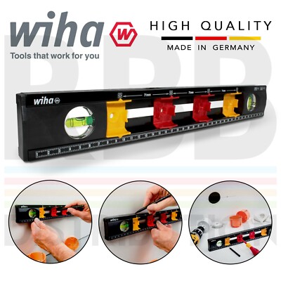 Wiha 42074 Electrician's Spirit Level Precision 40cm Long With Sliding Guides