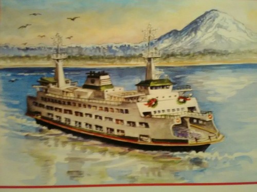 BEAUTIFUL MARK 4 CLASS WASHINGTON STATE FERRY LOT of 2 CHRISTMAS CARDS - Picture 7 of 12